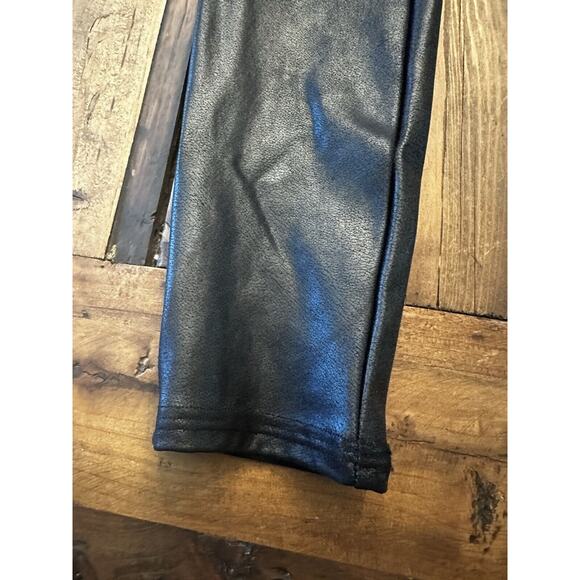 Spanx Faux Leather Leggings Black Tummy Control Shape Wear Size Small Slimming - Picture 5 of 9